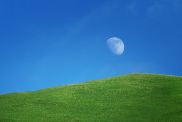 Fototapeta premium The moon above the hill