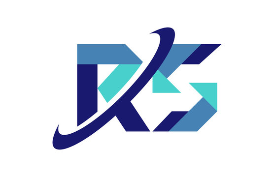 RS Ellipse Swoosh Ribbon Letter Logo