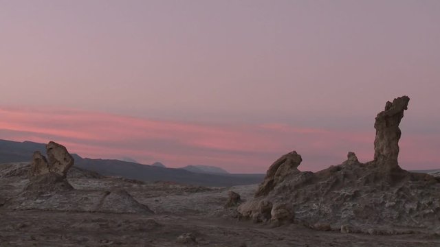 Time lapse of sunset in the Valley of the Moon near San Pedro de Atacama, Chile.