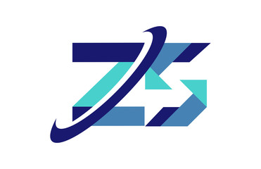 ZS Ellipse Swoosh Ribbon Letter Logo