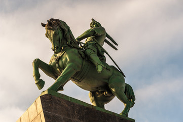 Ufa, Russia - February 22.2018:  
Monument to Salavat Yulaev. Sculptor Soslanbek Tavasiev, Bashkortostan, Russia