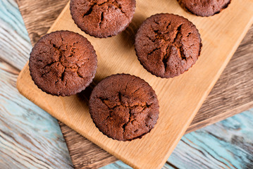 Delicious freshly baked caramel homemade cupcakes
