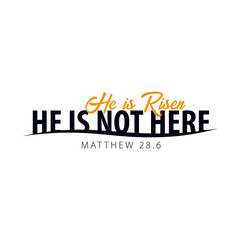 He is Risen. Church easter logo, emblem, labels or stickers. Vector graphics