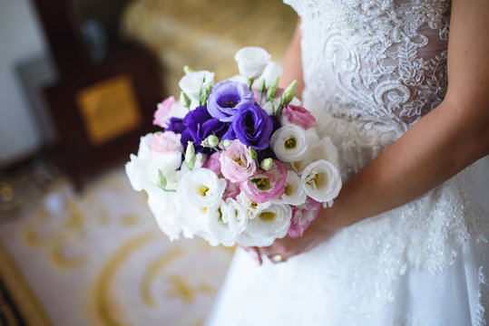 Bride with Bouquet at Room
