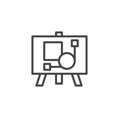 Artboard outline icon. linear style sign for mobile concept and web design. Easel with picture simple line vector icon. Symbol, logo illustration. Pixel perfect vector graphics