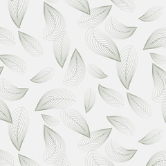 linear vector pattern, repeating abstract leaves, linear of leaf or flower, floral. graphic clean design for fabric, event, wallpaper etc. pattern is on swatches panel.