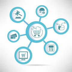 e commerce and finance concept diagram