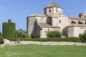 Fototapeta na wymiar Village view,ancient buildings,church,mediterranean village of Altafulla, Costa Duarda, province Tarragona, Catalonia.Spain.