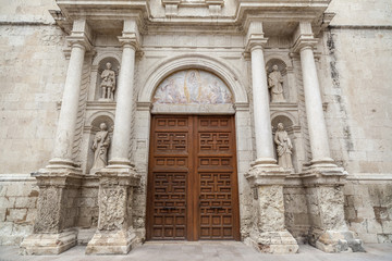Obraz premium Architecture, religious building, church, iglesia de sant julia, baroque style, Arbos, province Tarragona,Catalonia.Spain.