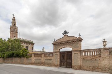 Naklejka premium Architecture, half-scale replica of The Giralda in Sevilla in village of Arbos, penedes area, province Barcelona,Catalonia.Spain.