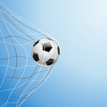 Soccer Ball in Goal. Vector