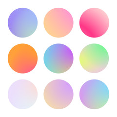 Modern gradient set with round abstract backgrounds. Colorful fluid cover for poster, banner, flyer and presentation. Trendy soft color. Template with modern gradient set for screens and mobile app