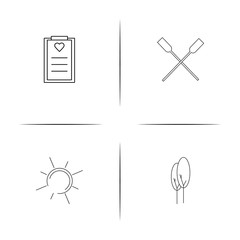 Sport Fitness And Recreation simple linear icon set.Simple outline icons