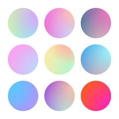 Modern gradient set with round abstract backgrounds. Colorful fluid cover for poster, banner, flyer and presentation. Trendy soft color. Template with modern gradient set for screens and mobile app