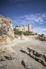 Fototapeta na wymiar Castle of Tamarit, mediterranean beach, province Tarragona, Costa Daurada, Catalonia.Spain.