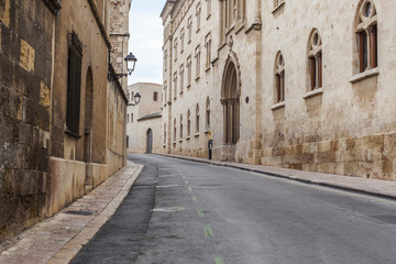 Fototapeta na wymiar Ancient street, historic center of Tarragona, Catalonia.Spain.