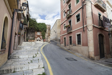 Fototapeta na wymiar Street view in historic center of Tarragona,Spain.