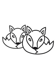 2 freunde team paar liebe rund liegend kugel schlafen fuchs schön design cool comic cartoon clipart logo tier wald