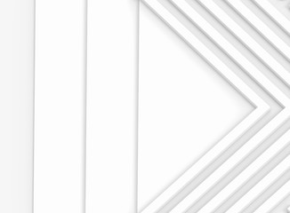 Fototapeta premium 3d rendering. Abstract White long rectangle bars row on overlay papers background.