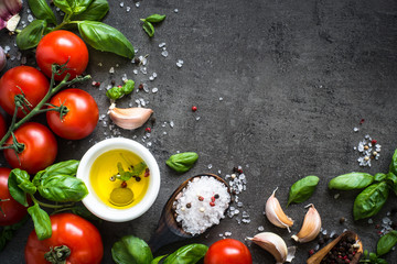 Ingredients for cooking. Food background top view.