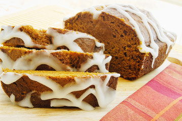 Homemade Pumpkin Bread with Icing