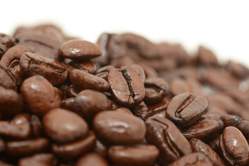 Pile of roasted coffee beans