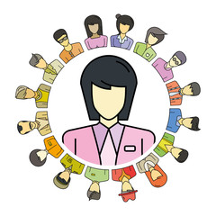 group of people for diversity of careers and professions concept