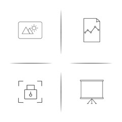 Office simple linear icon set.Simple outline icons