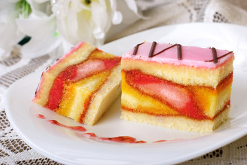 Sweet pink punch cake