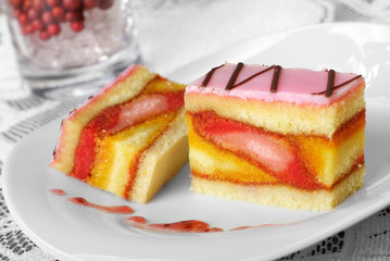 Sweet pink punch cake