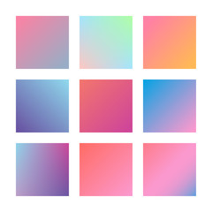 Square gradient set with modern abstract backgrounds. Colorful fluid covers for calendar, brochure, invitation, cards. Trendy soft color. Template with square gradient set for screens and mobile app