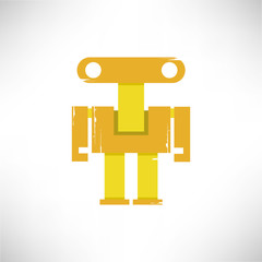 robot character in grunge style