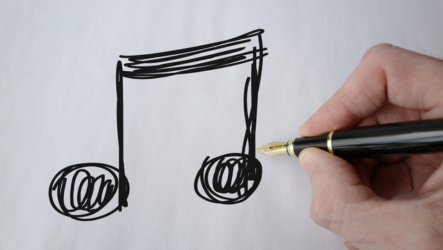 notes de musique picto stylo plume