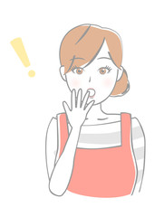 Fototapeta premium 女性 エプロン 驚く