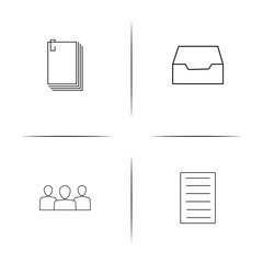 Office simple linear icon set.Simple outline icons