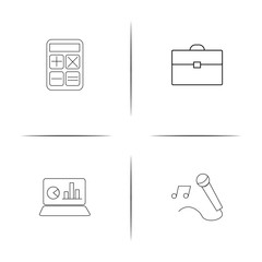 Office simple linear icon set.Simple outline icons