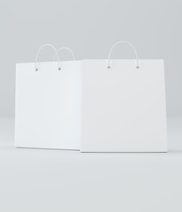 One classic white shopping bags for advertising and branding