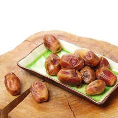 medjool dates on white background