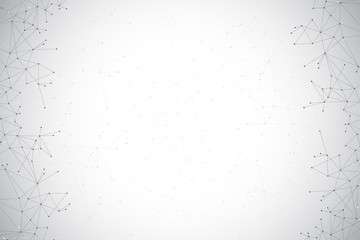 Modern Structure Molecule DNA. Atom. Molecule and communication background for medicine, science, technology, chemistry. Medical scientific backdrop. Lines plexus. Card surface, illustration.