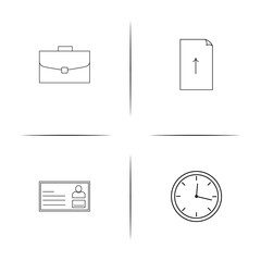 Office simple linear icon set.Simple outline icons