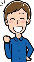 ガッツポーズをする男性のイラスト