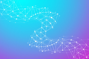 Modern Structure Molecule DNA. Atom. Molecule and communication background for medicine, science, technology, chemistry. Medical scientific backdrop, illustration.