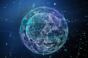 Earth, representing global network connection, international meaning. 3d illustration