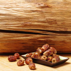 medjool dates on white background