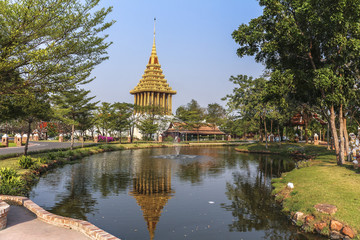 Beautiful lake in park of ancient city, Bangkok