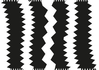 Abstract wavy lines. Curved zigzag black and white stripes. Vector illustration