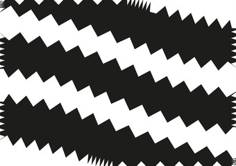 Abstract wavy lines. Curved zigzag black and white stripes. Vector illustration