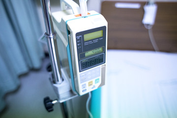 Infusion pump drip for patients in the hospital.