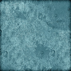 Turquoise grunge background. The texture of the old surface. Abstract pattern of cracks, scuffs, dust