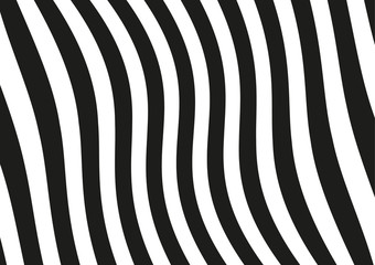Fototapeta na wymiar Abstract wavy lines. Curved black and white stripes. Vector illustration